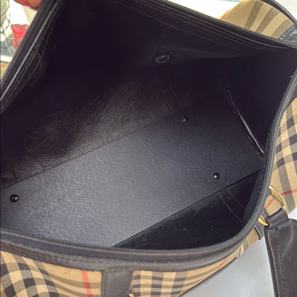Authentic Burberry Horse Nova Check Leather & Canvas Large Boston Bag - Picture 11 of 15